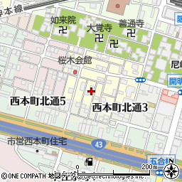 兵庫県尼崎市東桜木町82周辺の地図