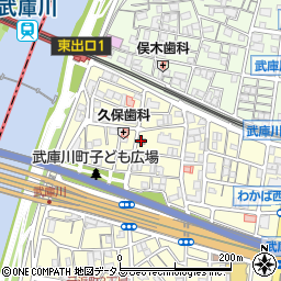 武庫川郵便局周辺の地図