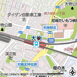 兵庫県尼崎市東大物町1丁目2周辺の地図