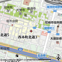 兵庫県尼崎市東桜木町3周辺の地図