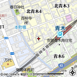 ハチ駆除サービス２４神戸北青木店周辺の地図