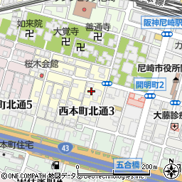 兵庫県尼崎市東桜木町141-4周辺の地図