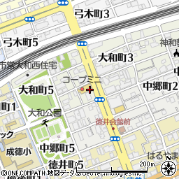 神戸大和郵便局周辺の地図