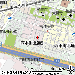 兵庫県尼崎市西桜木町60-4周辺の地図