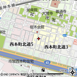 兵庫県尼崎市東桜木町66周辺の地図