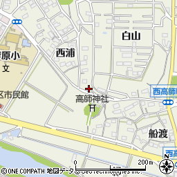 愛知県豊橋市西高師町西浦46周辺の地図