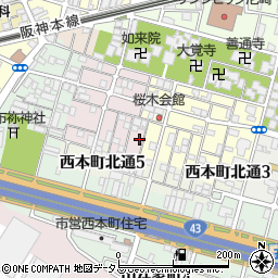 兵庫県尼崎市西桜木町52-1周辺の地図
