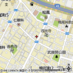兵庫県西宮市鳴尾町周辺の地図