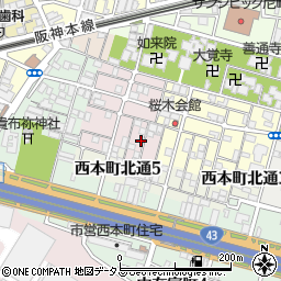 兵庫県尼崎市西桜木町60-2周辺の地図