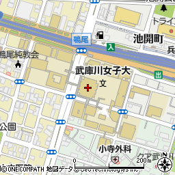 武庫川学院　事務局・総合情報システム部情報システム課周辺の地図