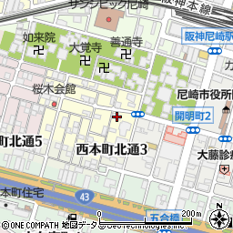 兵庫県尼崎市東桜木町142周辺の地図