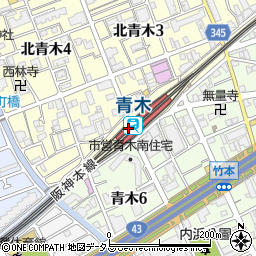 青木駅周辺の地図