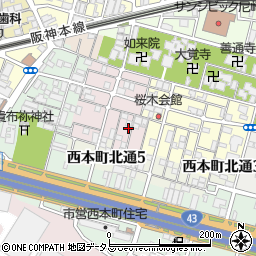 兵庫県尼崎市西桜木町59-1周辺の地図