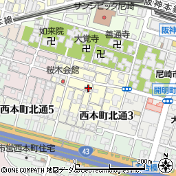 兵庫県尼崎市東桜木町46周辺の地図