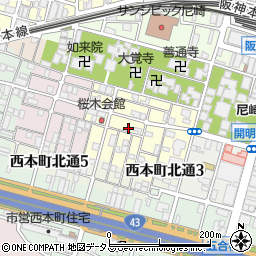 兵庫県尼崎市東桜木町47周辺の地図