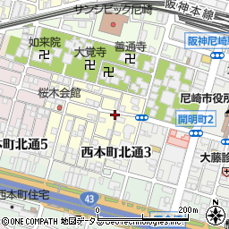 兵庫県尼崎市東桜木町108周辺の地図