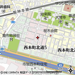 兵庫県尼崎市西桜木町68-1周辺の地図