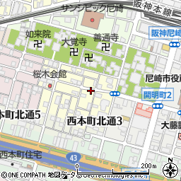 兵庫県尼崎市東桜木町106周辺の地図