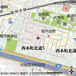 兵庫県尼崎市西桜木町46-3周辺の地図