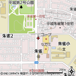 奈良朱雀郵便局周辺の地図