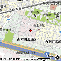 兵庫県尼崎市西桜木町46-2周辺の地図