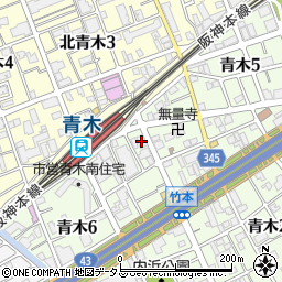 みなと銀行青木支店周辺の地図