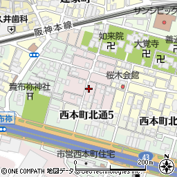 兵庫県尼崎市西桜木町75-1周辺の地図