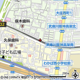 兵庫県尼崎市大庄西町1丁目4周辺の地図