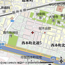 兵庫県尼崎市西桜木町76周辺の地図