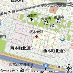 兵庫県尼崎市東桜木町51周辺の地図