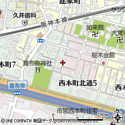 兵庫県尼崎市西桜木町84周辺の地図