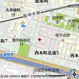 兵庫県尼崎市西桜木町39-17周辺の地図