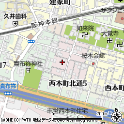 兵庫県尼崎市西桜木町43-1周辺の地図