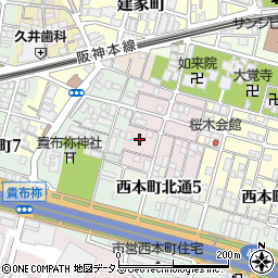 兵庫県尼崎市西桜木町39-12周辺の地図