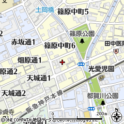 兵庫県神戸市灘区篠原中町6丁目周辺の地図