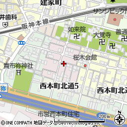 兵庫県尼崎市西桜木町45-1周辺の地図