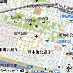 兵庫県尼崎市東桜木町101-1周辺の地図
