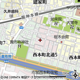 兵庫県尼崎市西桜木町39-11周辺の地図