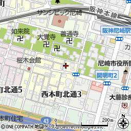 兵庫県尼崎市東桜木町145周辺の地図