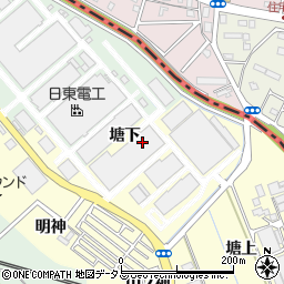 愛知県豊橋市原町塘下周辺の地図