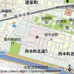 兵庫県尼崎市西桜木町周辺の地図
