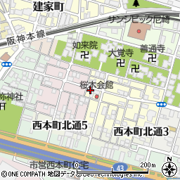 兵庫県尼崎市東桜木町39周辺の地図