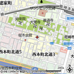 兵庫県尼崎市東桜木町32周辺の地図