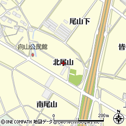 愛知県豊橋市船渡町（北尾山）周辺の地図