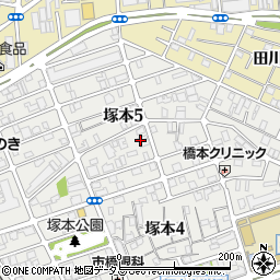 大阪府大阪市淀川区塚本5丁目周辺の地図