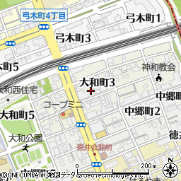 兵庫県神戸市灘区大和町周辺の地図