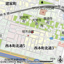 兵庫県尼崎市東桜木町27周辺の地図