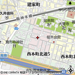 兵庫県尼崎市西桜木町35-2周辺の地図