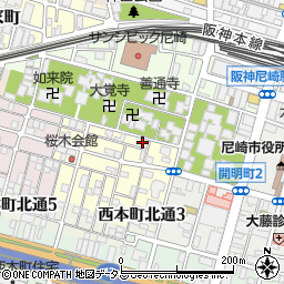 兵庫県尼崎市東桜木町11周辺の地図