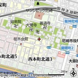 兵庫県尼崎市東桜木町12周辺の地図